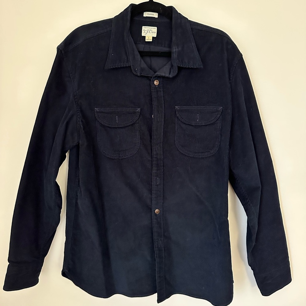J Crew Black Corduroy Button Down